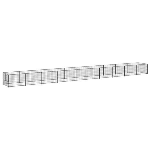 Padoc pentru câini, negru, 10 m², oțel