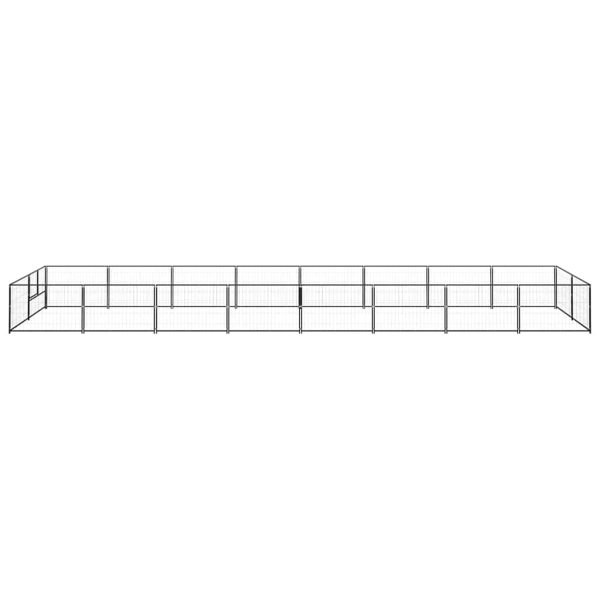 Padoc pentru câini, negru, 16 m², oțel