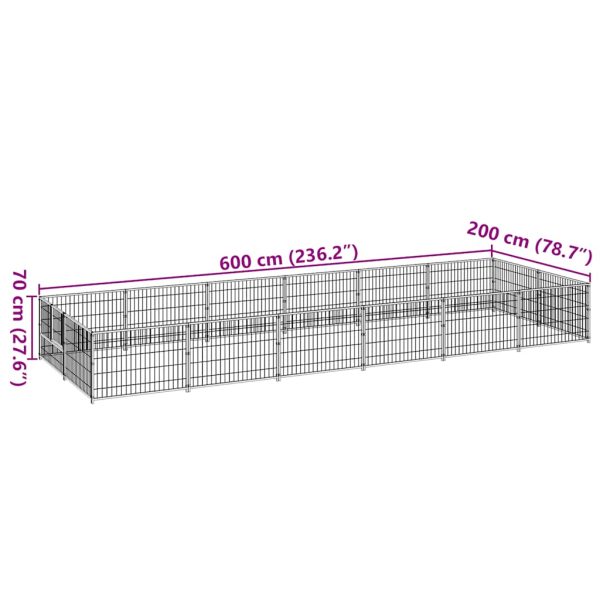 8720286663967_g_en_hd_5 Padoc pentru câini, argintiu, 12 m², oțel