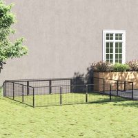 8720286664025_m_en_hd_1 Padoc pentru câini, negru, 12 m², oțel