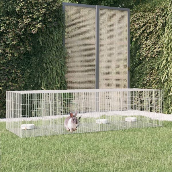8720286880142_m_en_hd_1 vidaXL Cușcă pentru iepuri, 4 panouri, 217x79x54 cm, fier galvanizat