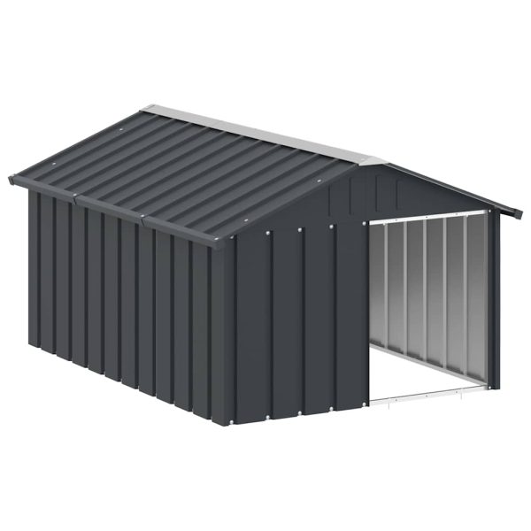 Casă pentru câini antracit 116,5x153x81,5 cm oțel galvanizat