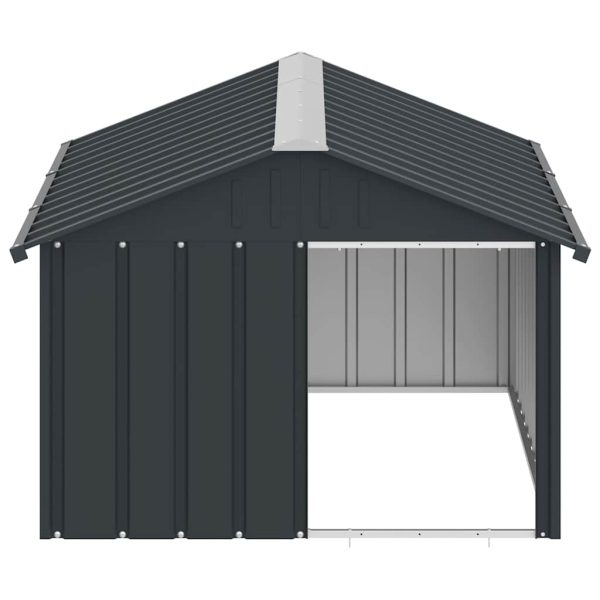 Casă pentru câini antracit 116,5x153x81,5 cm oțel galvanizat