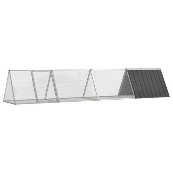 vidaXL Cușcă pentru iepuri, antracit 403,5x80,5x71 cm oțel galvanizat