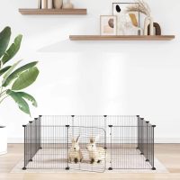 8720287140917_m_en_hd_1 vidaXL Cușcă pentru animale de companie cu 12 panouri și ușă, neagră, 35x35 cm, oțel
