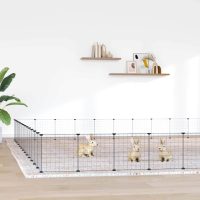 8720287190561_m_en_hd_1 vidaXL Cușcă animale de companie cu ușă 52 panouri negru 35x35 cm oțel