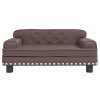 vidaXL Pat de câini, maro, 70x45x30 cm, piele ecologică