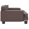 vidaXL Pat de câini, maro, 70x45x30 cm, piele ecologică