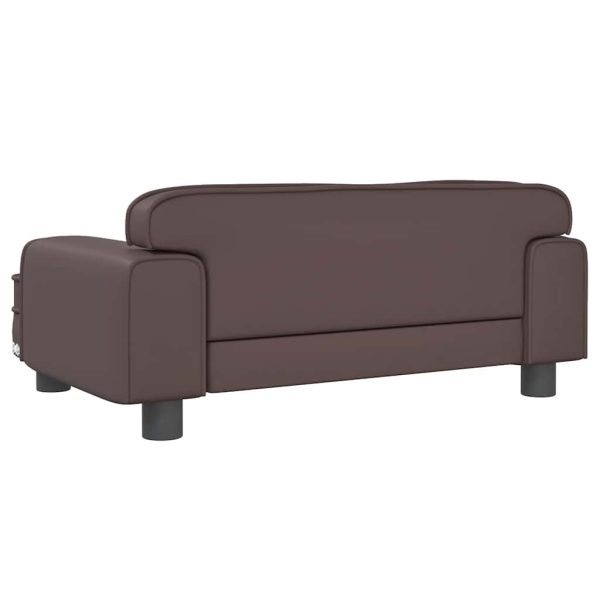vidaXL Pat de câini, maro, 70x45x30 cm, piele ecologică