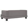 vidaXL Pat de câini, gri, 80x45x30 cm, piele ecologică
