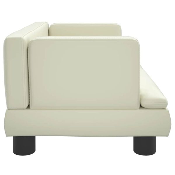 vidaXL Pat de câini, crem, 60x40x30 cm, piele ecologică