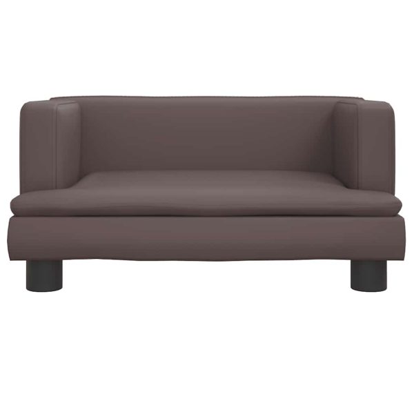 vidaXL Pat de câini, maro, 60x40x30 cm, piele ecologică