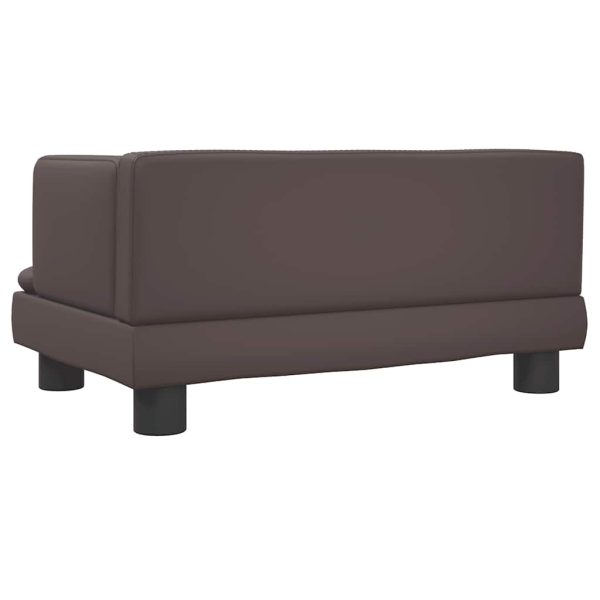 vidaXL Pat de câini, maro, 60x40x30 cm, piele ecologică