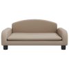 vidaXL Pat de câini, cappuccino, 70x45x30 cm, piele ecologică