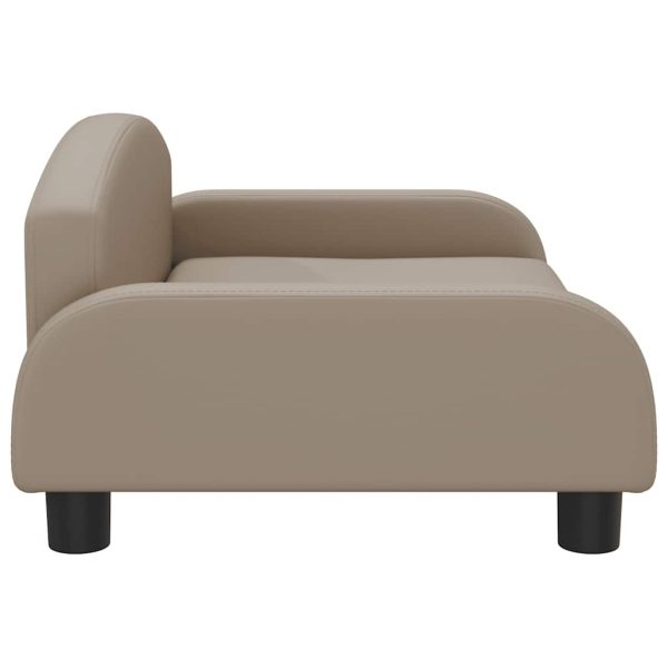 vidaXL Pat de câini, cappuccino, 70x45x30 cm, piele ecologică