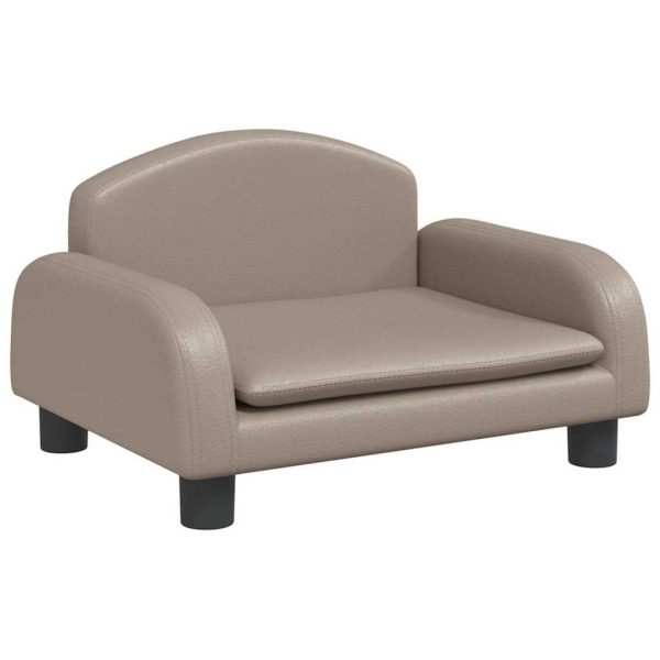 vidaXL Pat de câini, cappuccino, 50x40x30 cm, piele ecologică