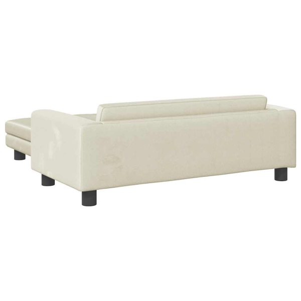 vidaXL Pat pentru câini cu extensie, crem, 100x50x30 cm, catifea