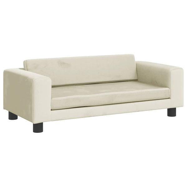vidaXL Pat pentru câini cu extensie, crem, 100x50x30 cm, catifea