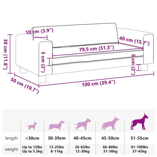 vidaXL Pat pentru câini cu extensie, crem, 100x50x30 cm, catifea