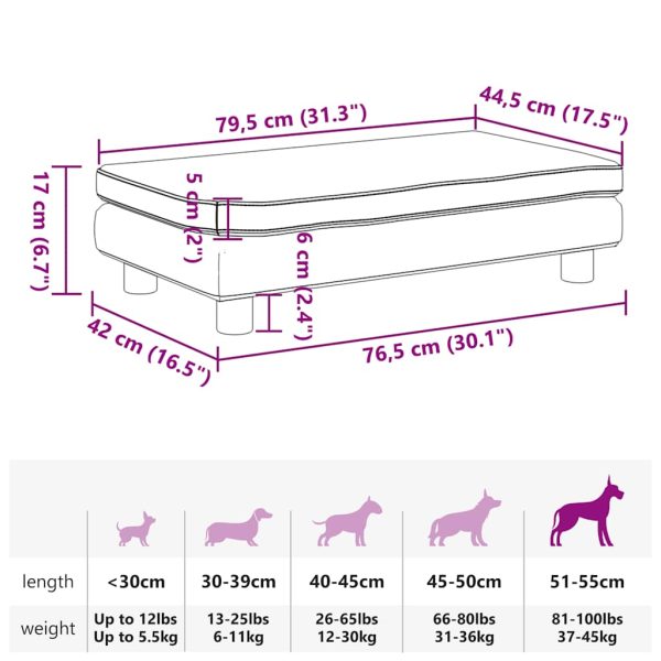 vidaXL Pat pentru câini cu extensie, crem, 100x50x30 cm, catifea