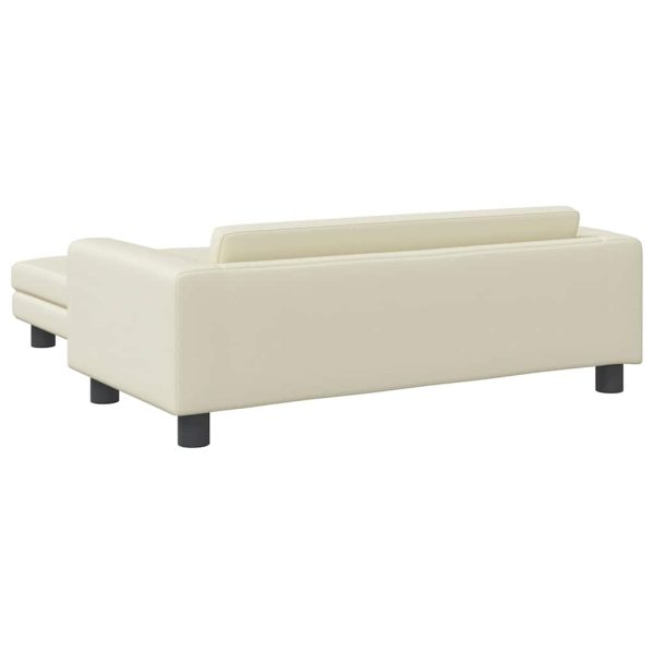 vidaXL Pat pentru câini cu extensie, crem, 100x50x30 cm, piele eco