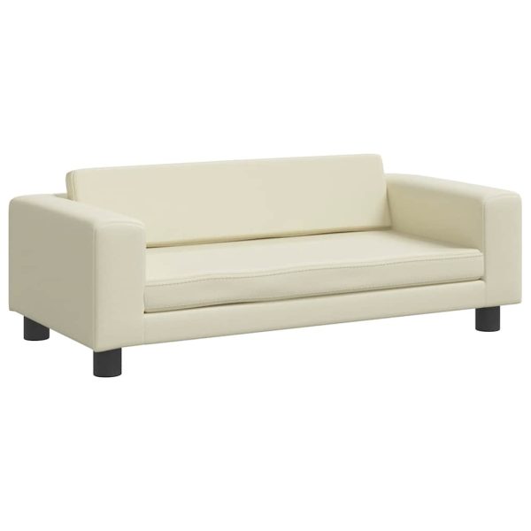 vidaXL Pat pentru câini cu extensie, crem, 100x50x30 cm, piele eco