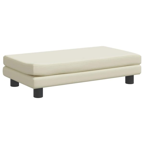 vidaXL Pat pentru câini cu extensie, crem, 100x50x30 cm, piele eco