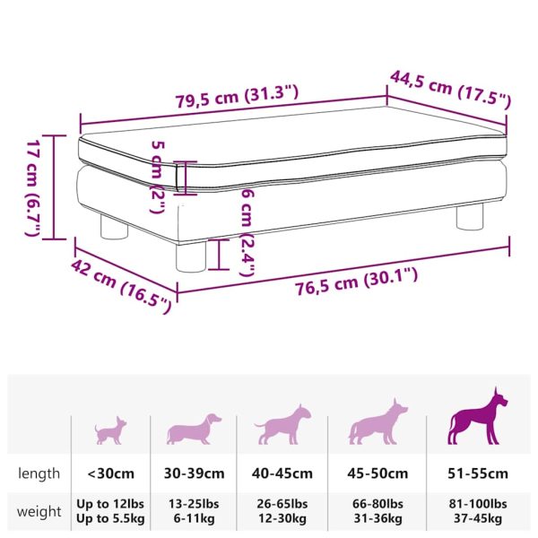 vidaXL Pat pentru câini cu extensie, crem, 100x50x30 cm, piele eco