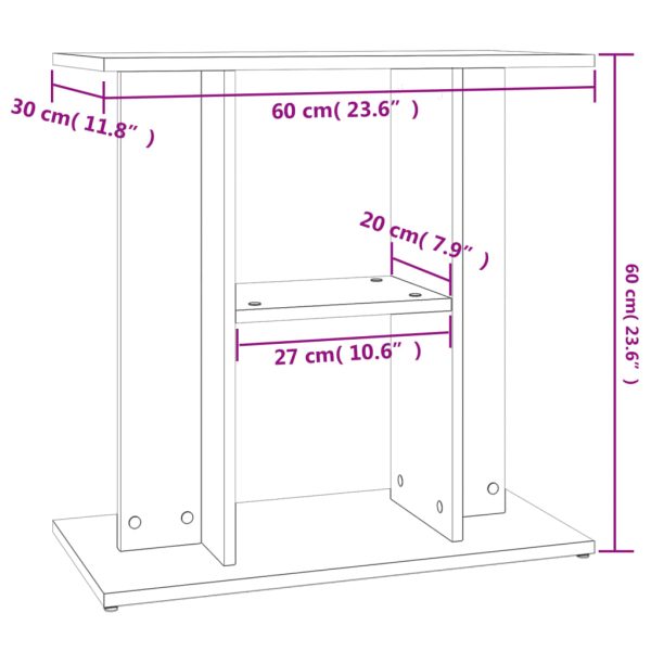 Suport pentru acvariu, gri, Sonoma, 60x30x60 cm, lemn stratificat