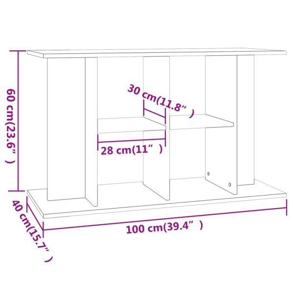 Suport acvariu, stejar afumat, 100x40x60 cm, lemn prelucrat