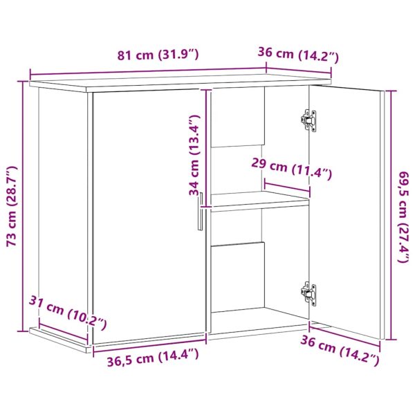 Suport pentru acvariu, negru, 81x36x73 cm, lemn prelucrat