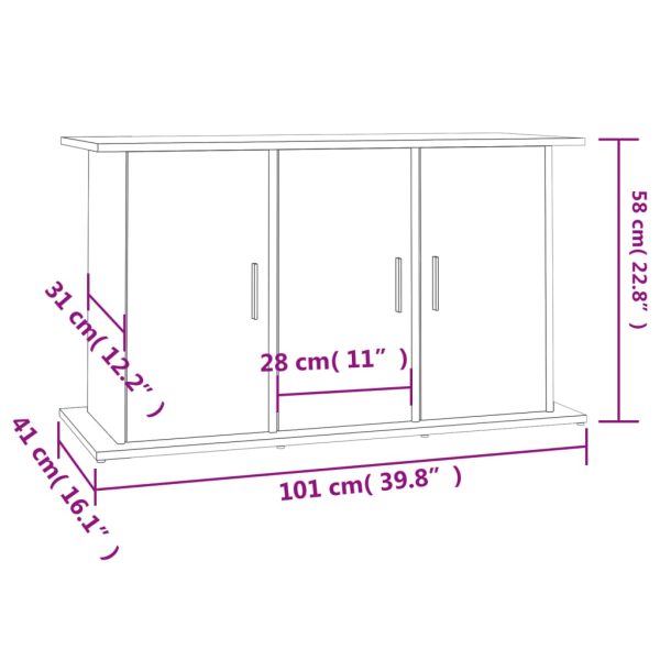 Suport acvariu, stejar afumat, 101x41x58 cm, lemn prelucrat
