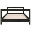 Cadru pat pentru copii, negru, 90x200 cm, lemn masiv de pin