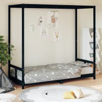 8720845445423_m_en_hd_1 Cadru de pat pentru copii, negru, 80x200 cm, lemn masiv de pin