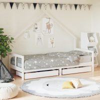 8720845445713_m_en_hd_1 Cadru pat copii cu sertare, alb, 80x200 cm, lemn masiv de pin