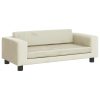 Canapea pentru copii cu taburet crem 100x50x30 cm catifea