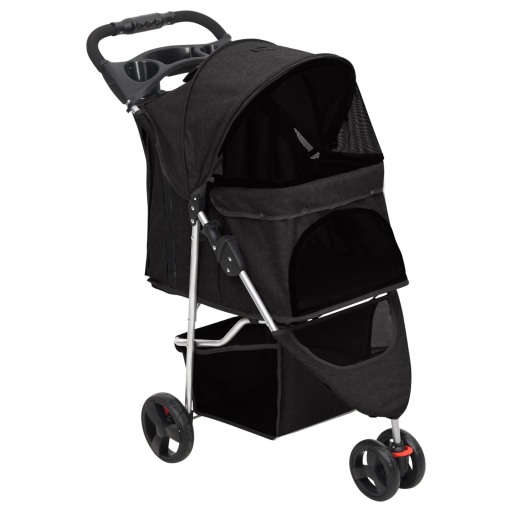Home 70 Cărucior pliabil pentru câini negru 80x46x98 cm țesătură Oxford
