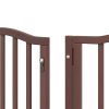 Poartă câini pliabilă cu ușă 12 panouri maro 600 cm, lemn plop