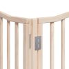 Poartă de câini pliabilă cu ușă, 6 panouri, 480 cm, lemn plop