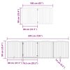 Poartă de câini pliabilă cu ușă, 6 panouri, 480 cm, lemn plop
