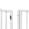 Poartă câini pliabilă cu ușă, 6 panouri, alb, 480 cm, lemn plop