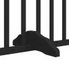 Poartă câini pliabilă cu ușă 12 panouri negru 960 cm, lemn plop