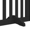 Poartă câini pliabilă cu ușă 12 panouri negru 600 cm, lemn plop