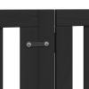 Poartă câini pliabilă cu ușă 12 panouri negru 600 cm, lemn plop
