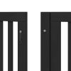 Poartă câini pliabilă cu ușă 15 panouri negru 750 cm, lemn plop