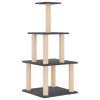 Ansamblu pisici, stâlpi din funie sisal, gri închis, 111 cm