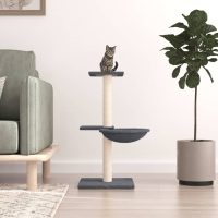 Ansamblu pisici cu stâlpi din funie sisal, gri închis, 72 cm
