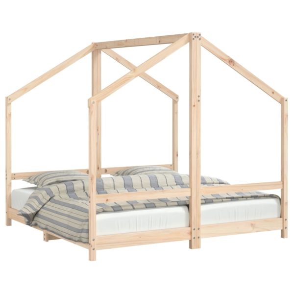 Cadru de pat pentru copii, 2x(80x160) cm, lemn masiv de pin