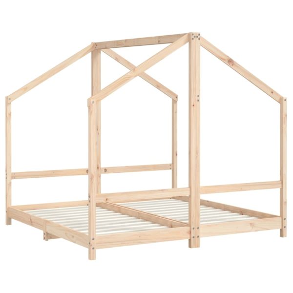 Cadru de pat pentru copii, 2x(80x160) cm, lemn masiv de pin