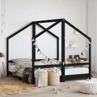 8721012117136_m_en_hd_1 Cadru de pat pentru copii negru 2x(80x160) cm lemn masiv de pin